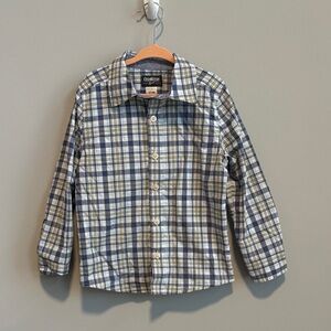 OshKosh B'gosh Kids Checkered Button Down Shirt - Blue and White